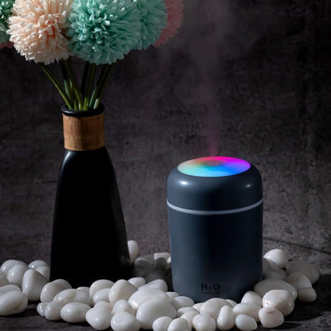 Plastic Round H2O Humidifier for Room Moisture, Aroma Diffuser for home, Multicolor, Corded Electric