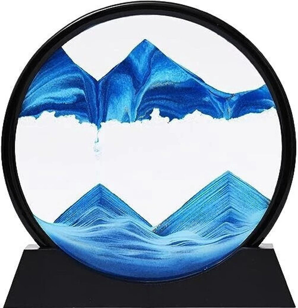 Moving Sand Art Picture Glass Liquid Painting 3D Natural Landscape showpieces for Home Decor