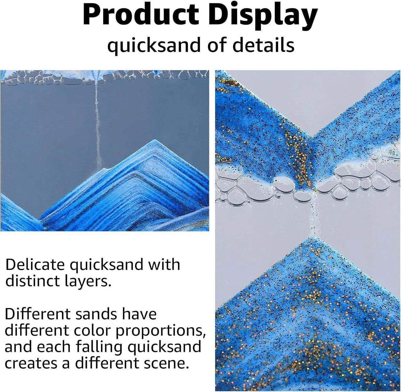 Moving Sand Art Picture Glass Liquid Painting 3D Natural Landscape showpieces for Home Decor