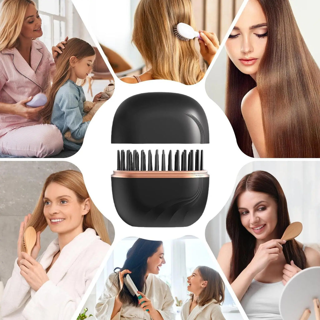 Cordless Mini Hair Straightener Brush – Portable, Rechargeable & Travel-Ready