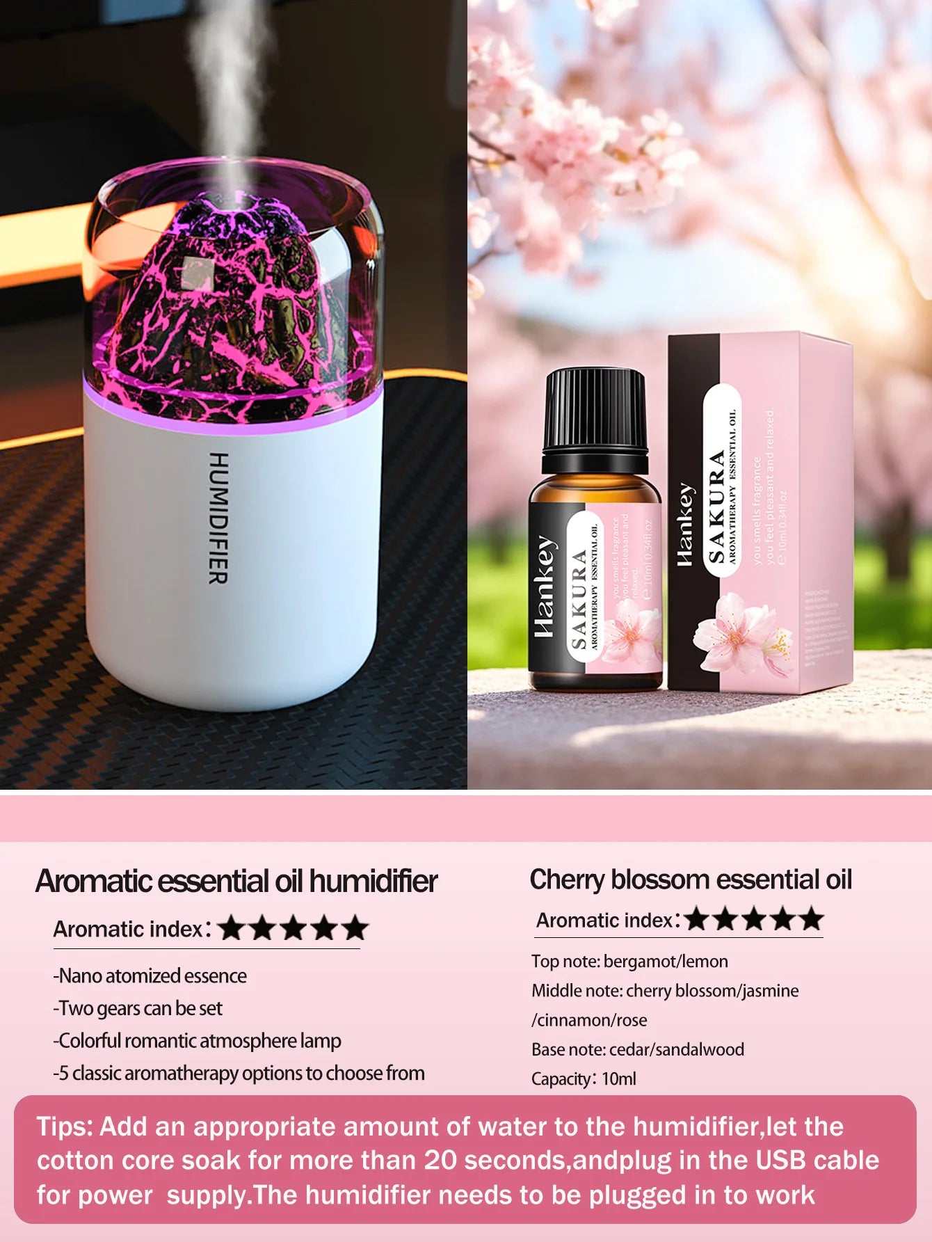 Volcanic Glow Aroma Lamp & Ultrasonic Humidifier