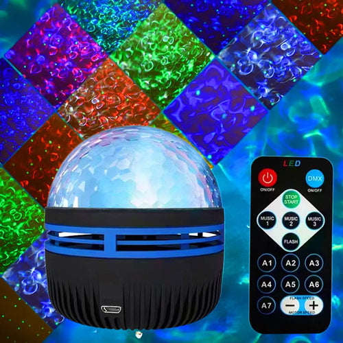 Galaxy Aurora Projector Light – 360° Rotating RGB Night Light with Remote Control