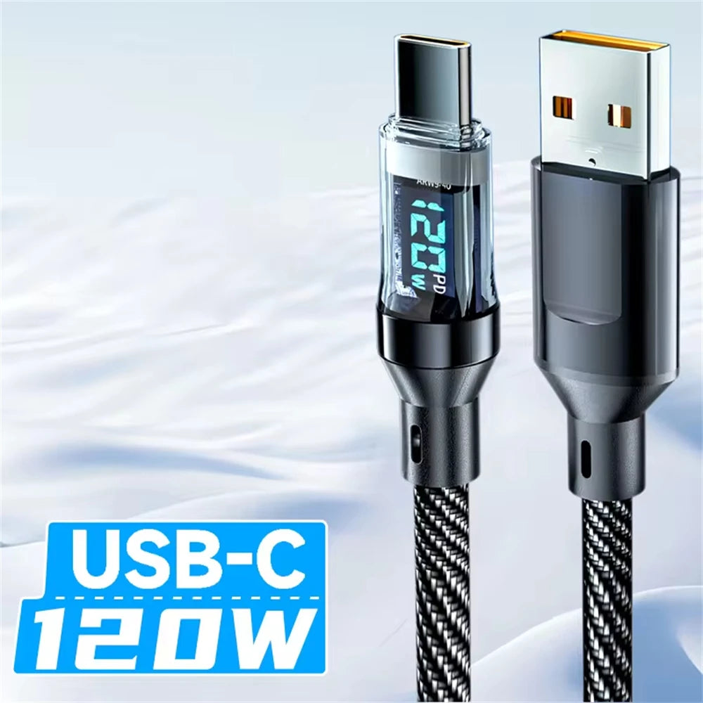 VoltView™ 120W Fast-Charge Cable with LED Power Display