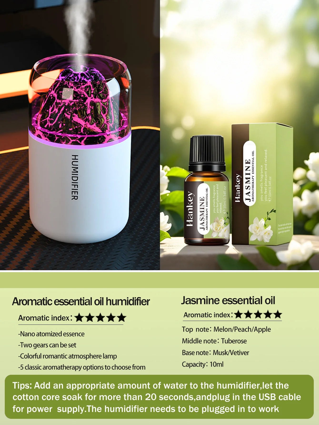 Volcanic Glow Aroma Lamp & Ultrasonic Humidifier