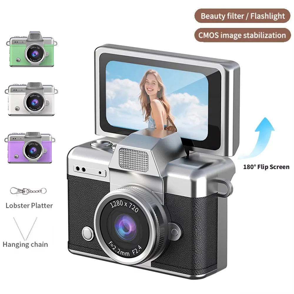 Mini Retro Digital Camera with Flip Screen – Pocket Camera for Everyday Moments
