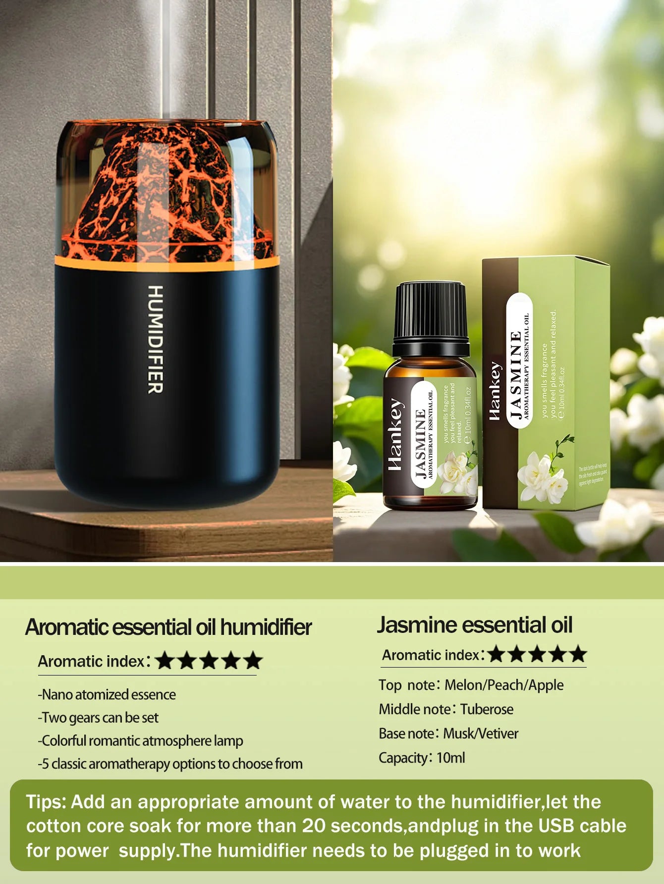 Volcanic Glow Aroma Lamp & Ultrasonic Humidifier