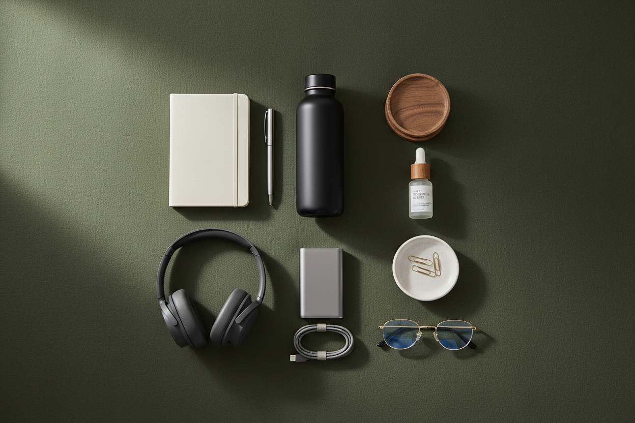 i need product essential imase in dark olive green background