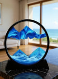 Moving Sand Art Picture Glass Liquid Painting 3D Natural Landscape showpieces for Home Decor