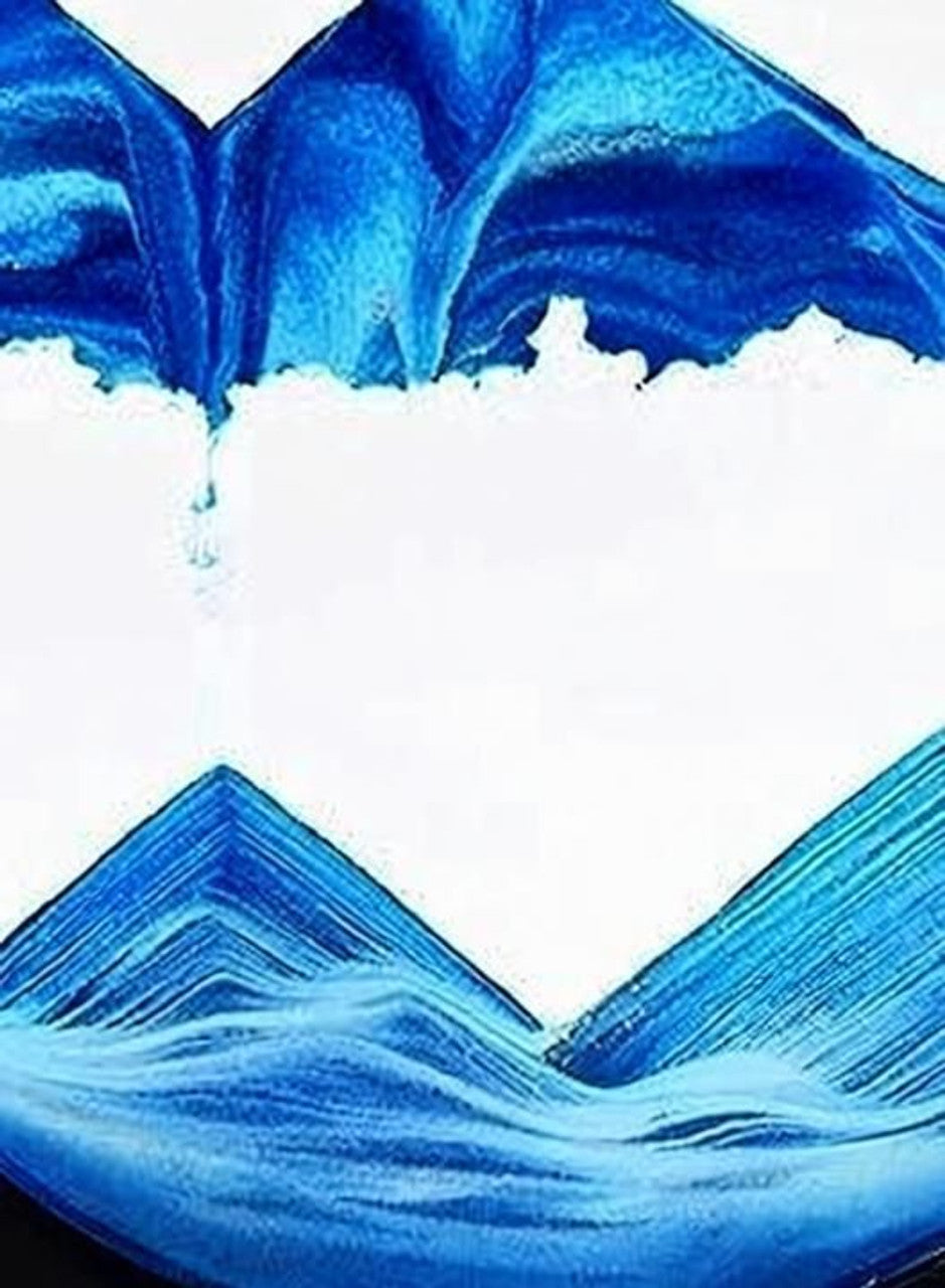 Moving Sand Art Picture Glass Liquid Painting 3D Natural Landscape showpieces for Home Decor